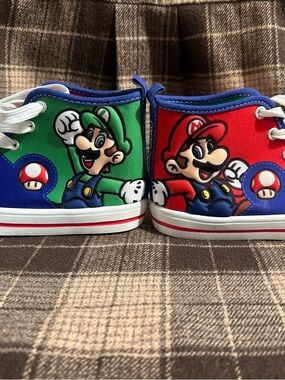 Nintendo Kids' Sneakers with Mario & Luigi in Red, Green & Blue